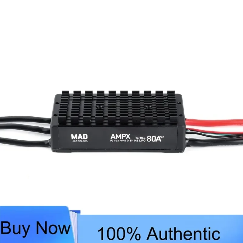 Бесколлекторный регулятор скорости MAD AMPX 80A ESC 5-14S V2.0 с DroneCAN CyphalCAN BEC для БПЛА: VTOL, самолетов с фиксированным крылом, мультироторов