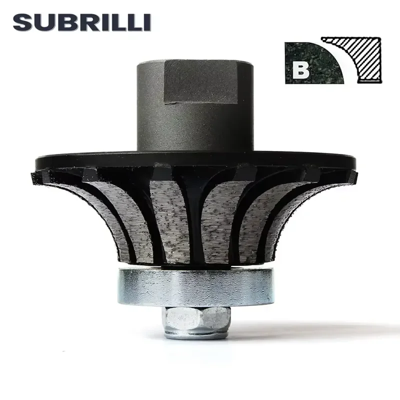 SUBRILLI B20 Diamond Profile Grinding Wheel Segmented Metal Bond Demi Bullnose For Granite Marble Edge Hand Profiler Router