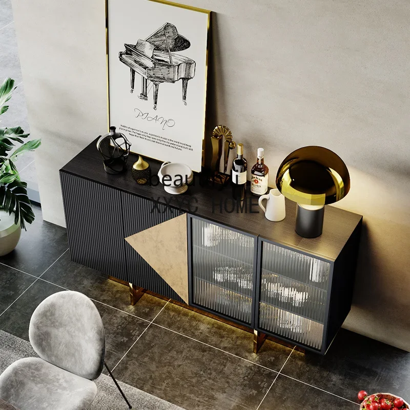 Italian Minimalist Sideboard Cabinet Home Entrance Cabinet Storage Cabinet Living Room Integrated Storage Locker