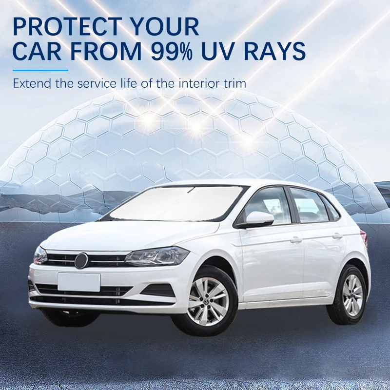Acessórios do carro de verão pára-brisa do carro capa apto para volkswagen vw polo 2011-2018 6r 6c my15 anti uv sombra de sol do carro