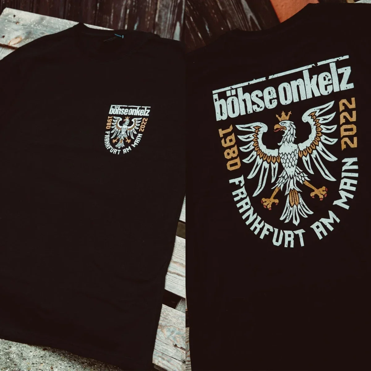 تي شيرت الألماني لفرقة الروك БХС Onkelz Ehasst Verdammt Vergötert II المحيطية كبيرة الحجم غير رسمية كبيرة الحجم من القطن تي شيرت 40 سنة #1