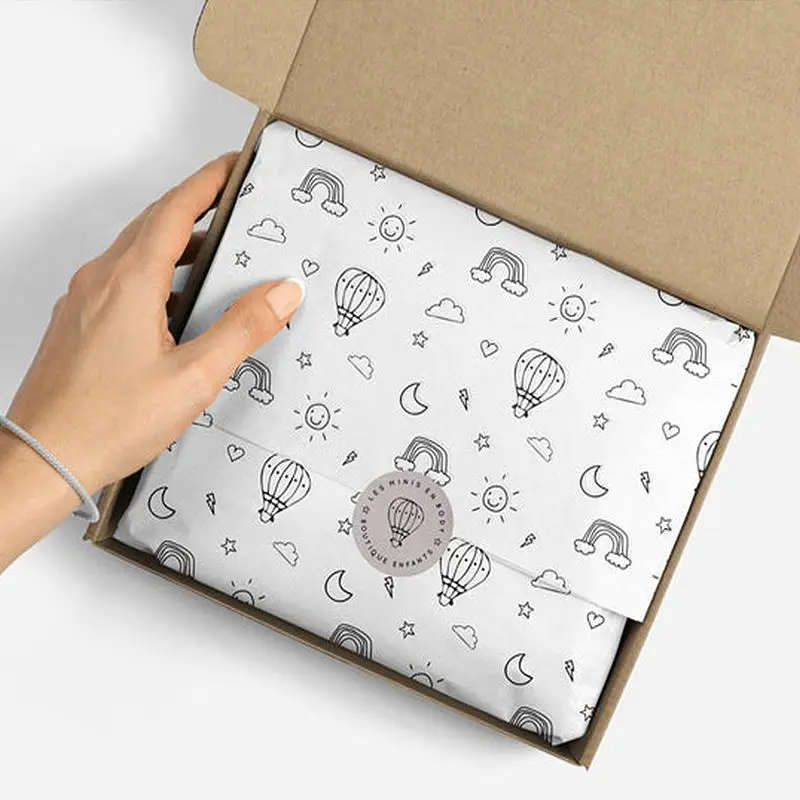 Custom Printed Logo Gift Boutique Tissue Paper Clothing Wrapping Tissue Paper