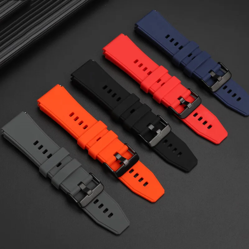 22mm Soft silicone Watch band for Zenith DEFY series 95.9000.670 Orange Gray Red Blue Sport silicone Quick release watch strap