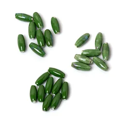Green Oval Ceramic Beads for Jewelry Making DIY Crafts Handmade Necklace Bracelet Accessories 2PCS