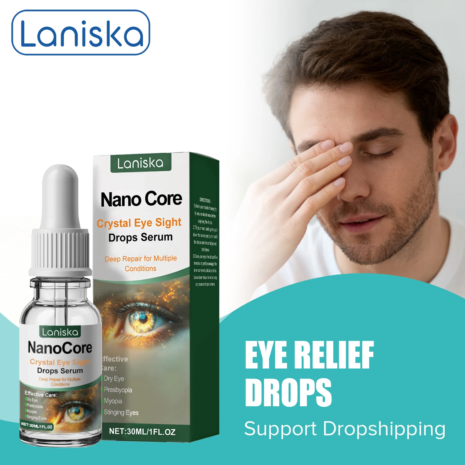 

30ml Blurred Vision Improvement Eye Drops Relieve Eyeball Dry Itching Red Improve Presbyopia Relax Eyes Natural Herbal Eye Drops