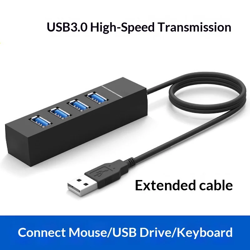 Fmouse Usb Hub 4 Ports Superspeed Multi Functional Docking Station With Led Indicator Power Supply For Laptop Desktop Pc Tv Car