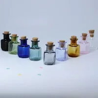 9pcs Mini Glass Color Bottles with Cork Stopper Wishing Bottles Gift Pendants DIY Home Decor Crafts Microlandscape Miniature 2