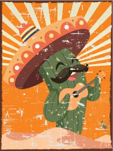 Металлическая настенная табличка Sombrero С КАКТУСОМ в винтажном стиле ретро