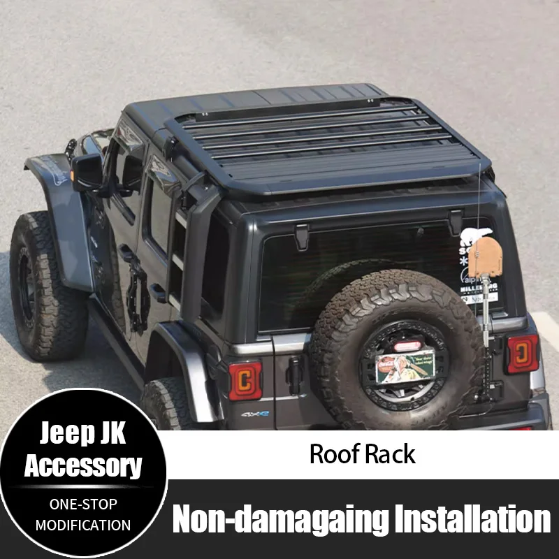 2025 New Manganese Steel Body Parts Removable Luggage Cargo Carrier Roof Rack for Wrangler JK Accessories 2