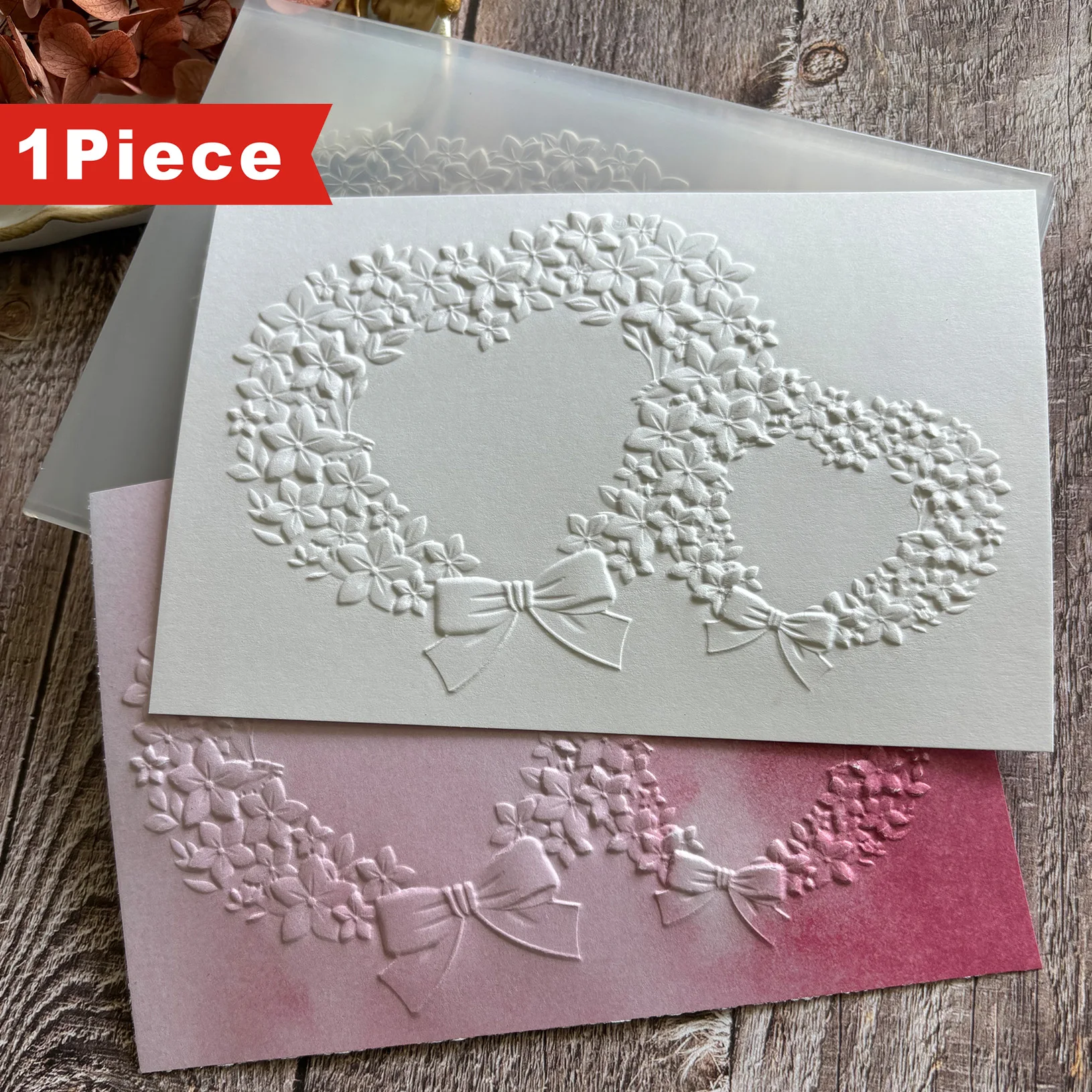 Herzförmiger 3D-geprägter Ordner im Blumenformat mit Ringdesign – geeignet für die Herstellung von Karten und Sammelalben – langlebiger Kunststoff, einfach zu p