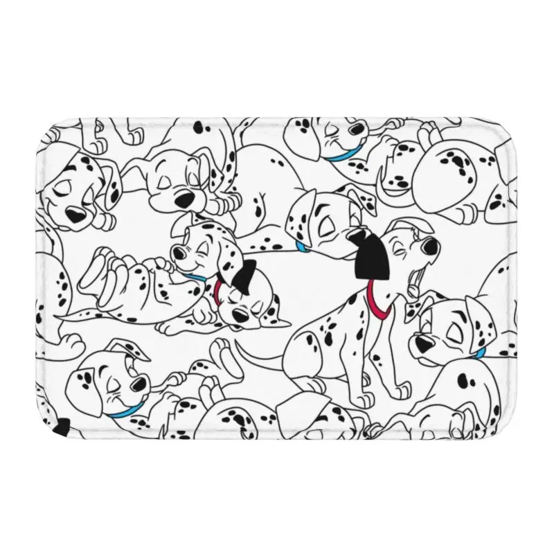 Cute Sleeping Dalmatians Dog Front Door Floor Entrance Mat Indoor Dalmatian Puppy Kitchen Bathroom Doormat Garden Carpet Rug