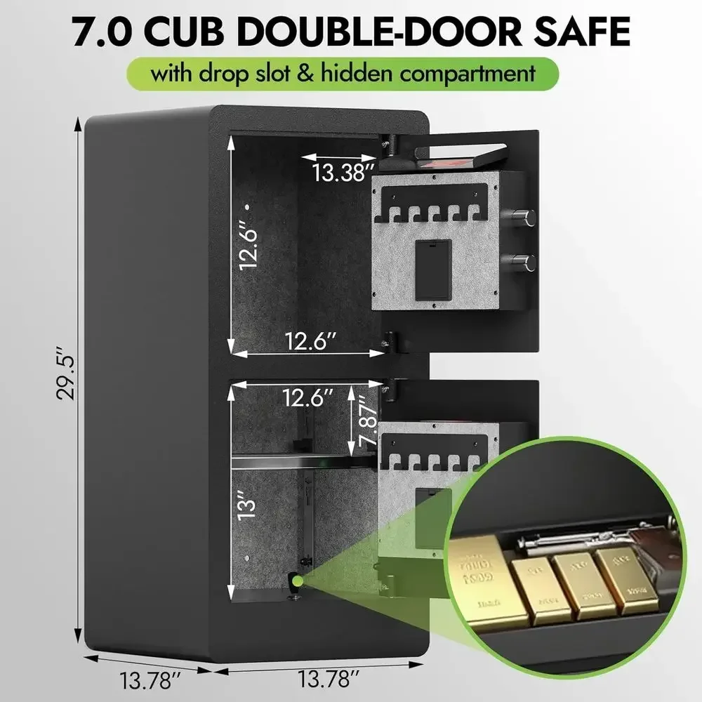 7.0 Cu. Ft. Drop-in Biometric Cash Drawers with Removable Shelves for Businesses
