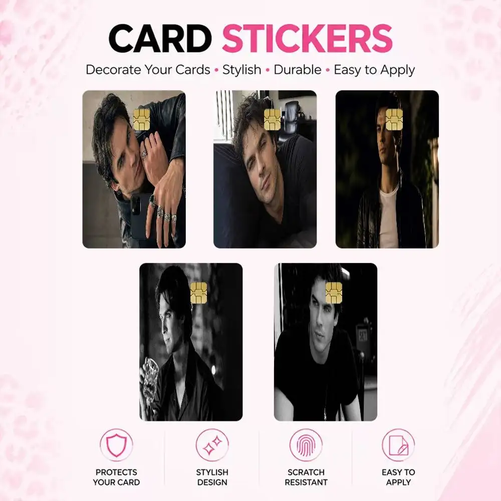 Damon Salvatore High‑Res Game Chip Decals Credit Card Mini Waterproof Vinyl Ornament Useful Gift