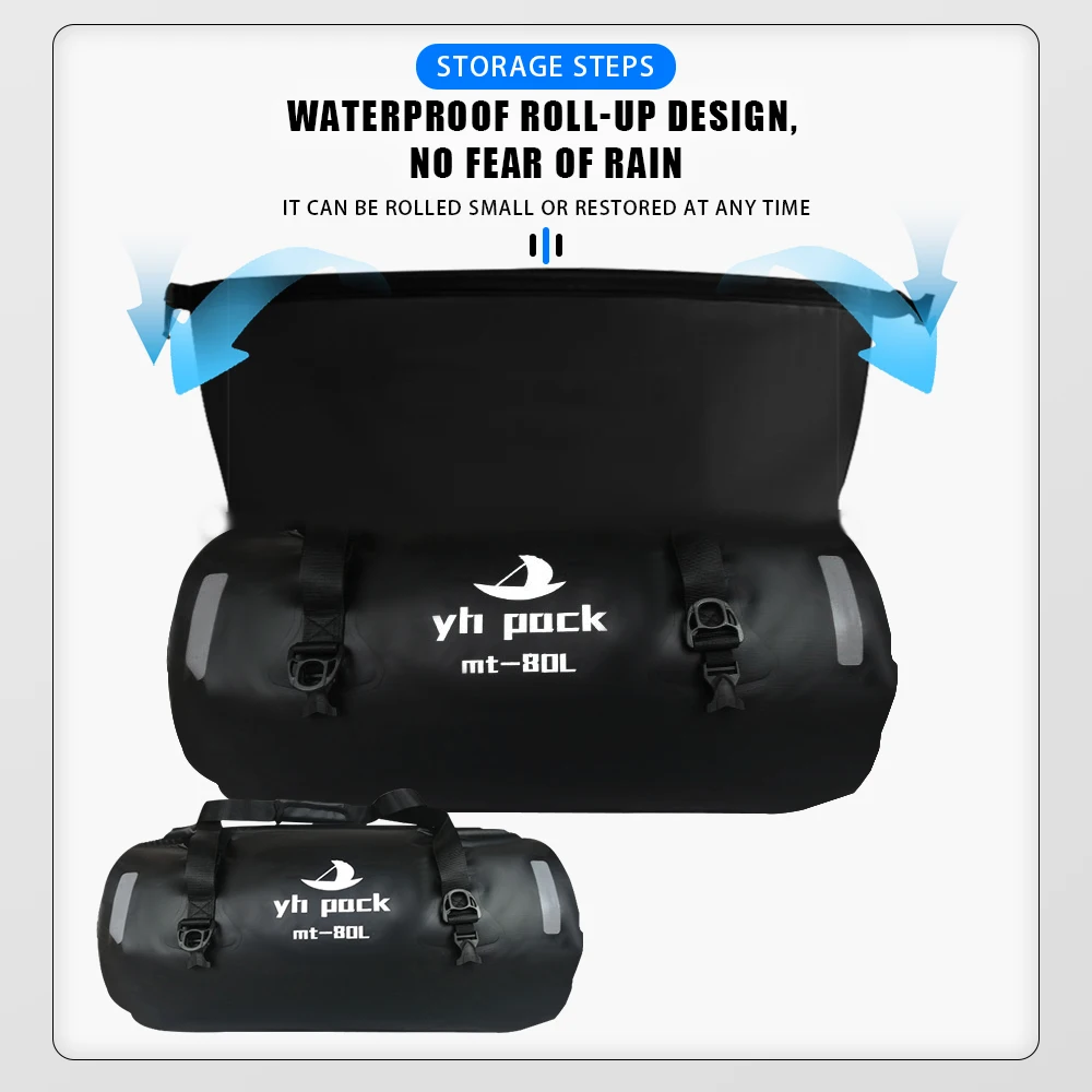 Waterproof Motorcycle Bag For K-TM 1290 BMW Yamaha 40/80L Large Capacity Outing Storage Package Moto Luggage Tailpack