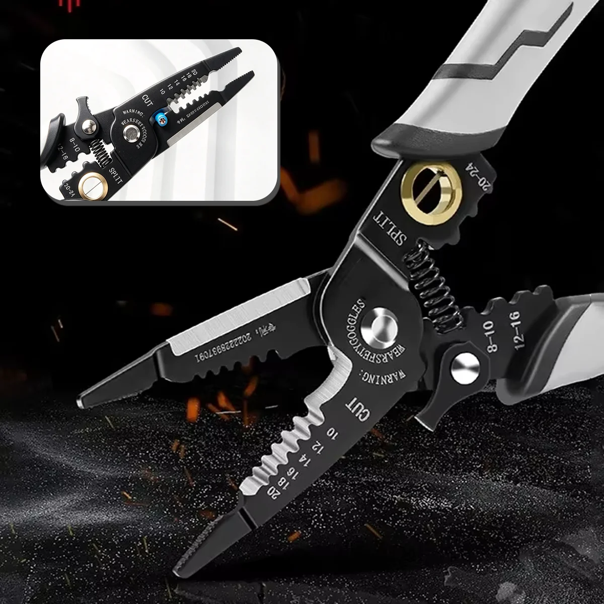 Multi-functional Wire Stripper Crimp 8-10/12-16/20-24 for Cutting Pulling Wires Cable Electrician Scissors Professional Tools