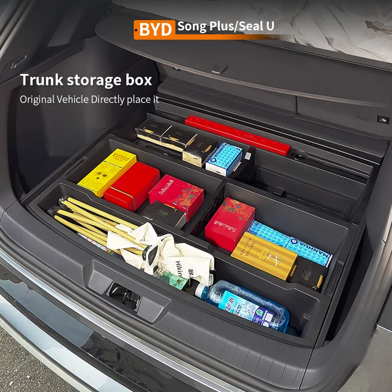 

For BYD Seal U Song Plus Dm-i Ev 2023-2024 Car Rear Trunk Box Luggage Panel Fit Storage Box cover Protection Patch Guard Plate