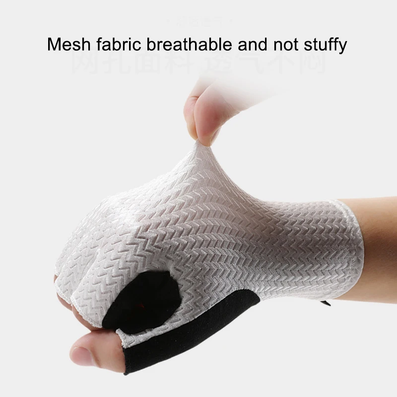 قفازات صيفية قابلة للتنفس نصف إصبع لركوب الدراجات، قفازات لياقة بدنية قابلة للتنفس ومضادة للانزلاق، قفازات رياضية