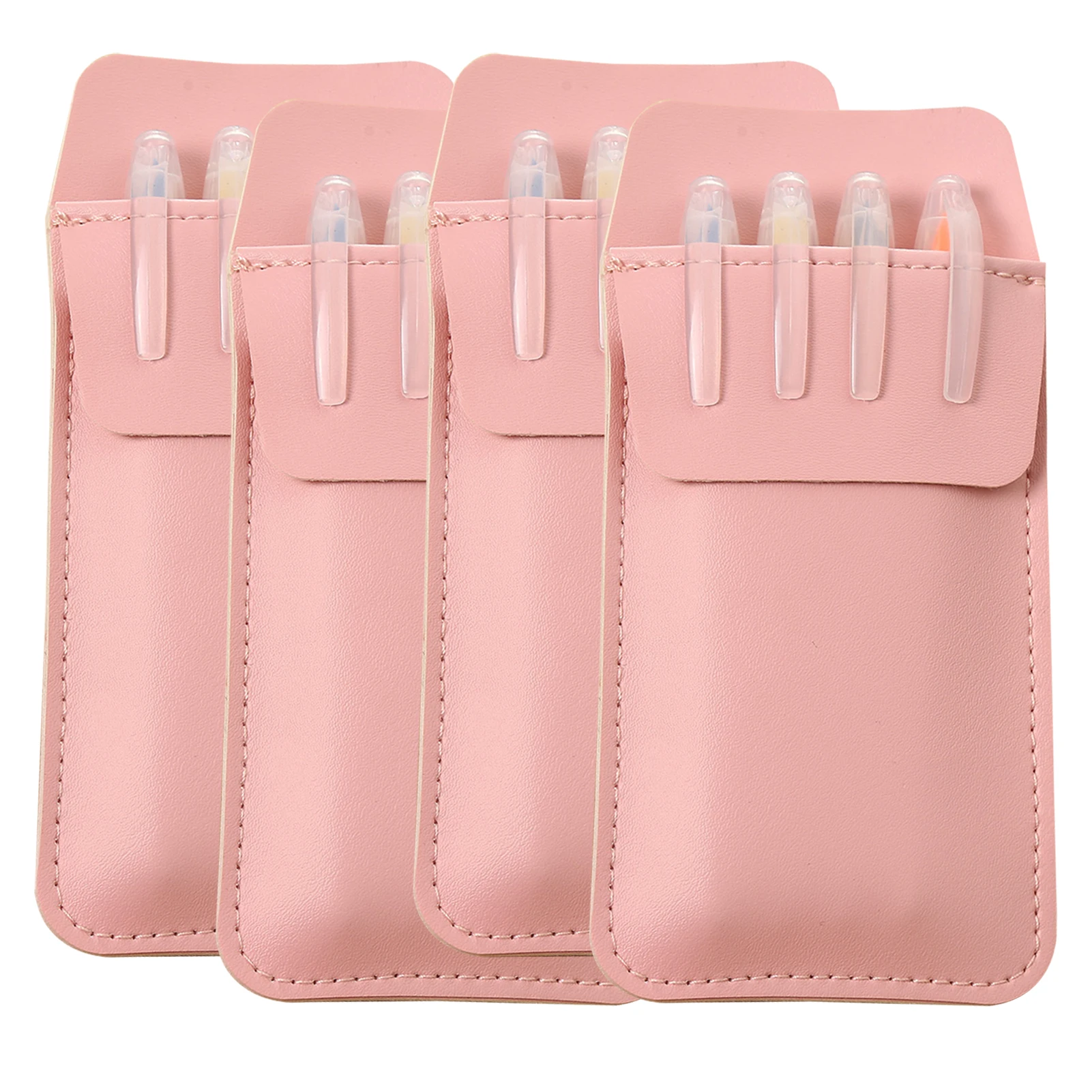 ปากกาดินสอป้องกันกระเป๋าหนัง PU อเนกประสงค์4ชิ้นแขนใช้งานสะดวกทนทานสำหรับเสื้อผู้ชายทนทานกันรั่ว