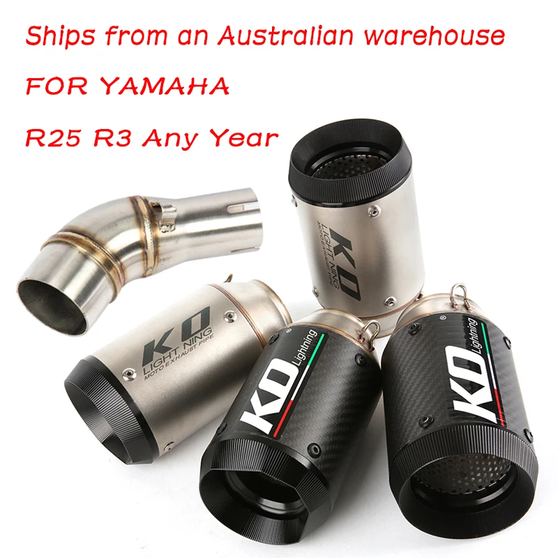 FOR YAMAHA R25 R3 Any year Motorcycle Exhaust Pipe Escape Muffler Mid Link Pipe Connect Tuber Without DB Killer Slip On 51MM