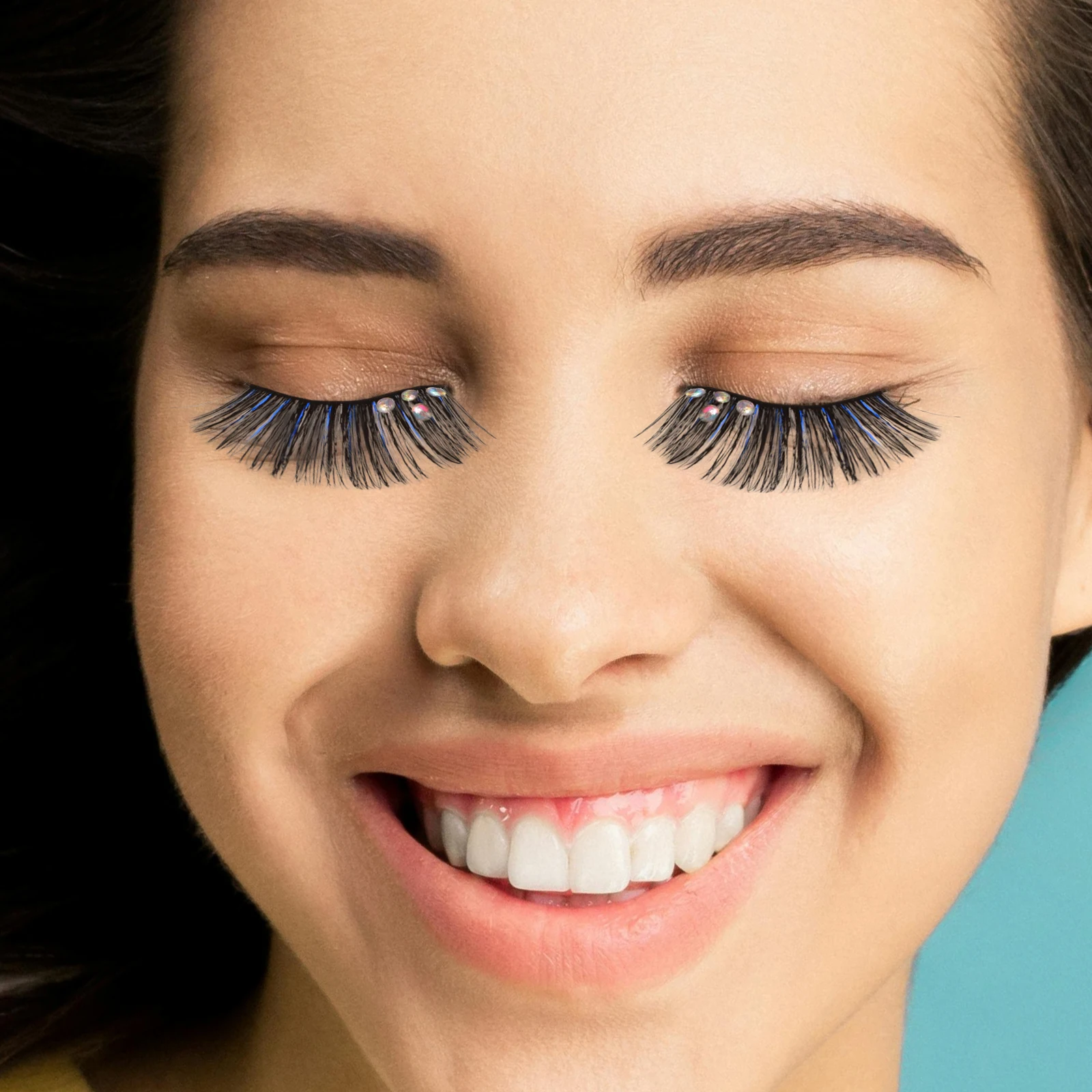 

5 Pairs Stage Eyelashes Fake With Diamond Extensions for Women Artificial Fiber Strip