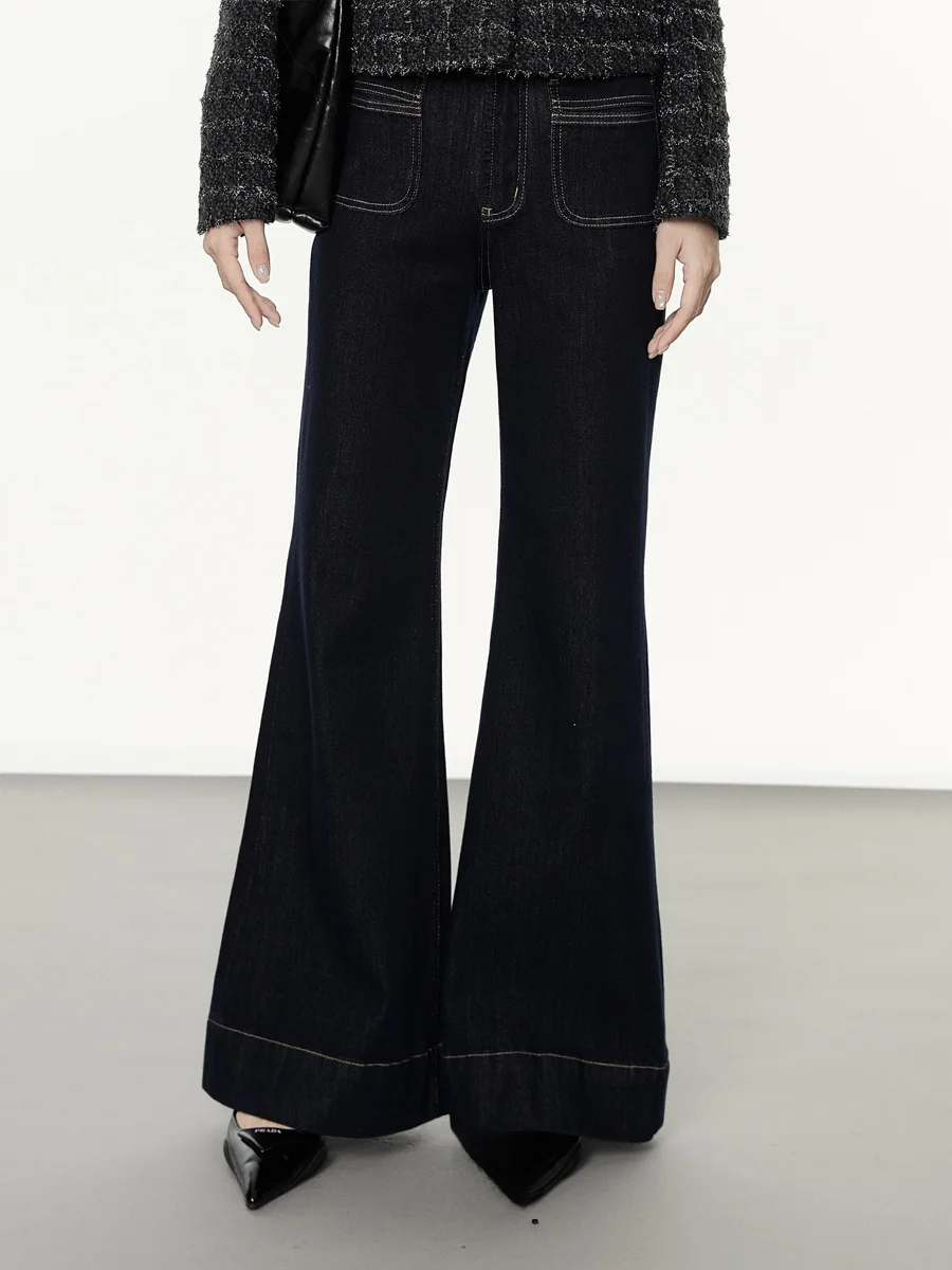 

Джинсы-клеш из денима Ayemorrey для женщин: осенне-зимние, облегающие, из качественной ткани, для повседневной носки