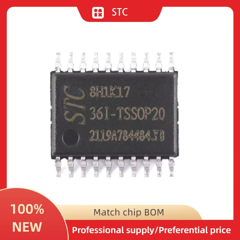 10PCS New Original STC STC8H1K17 STC8H1K17-36I-TSSOP20 1T 8051 Microprocessor Microcontroller MCU IC Chip