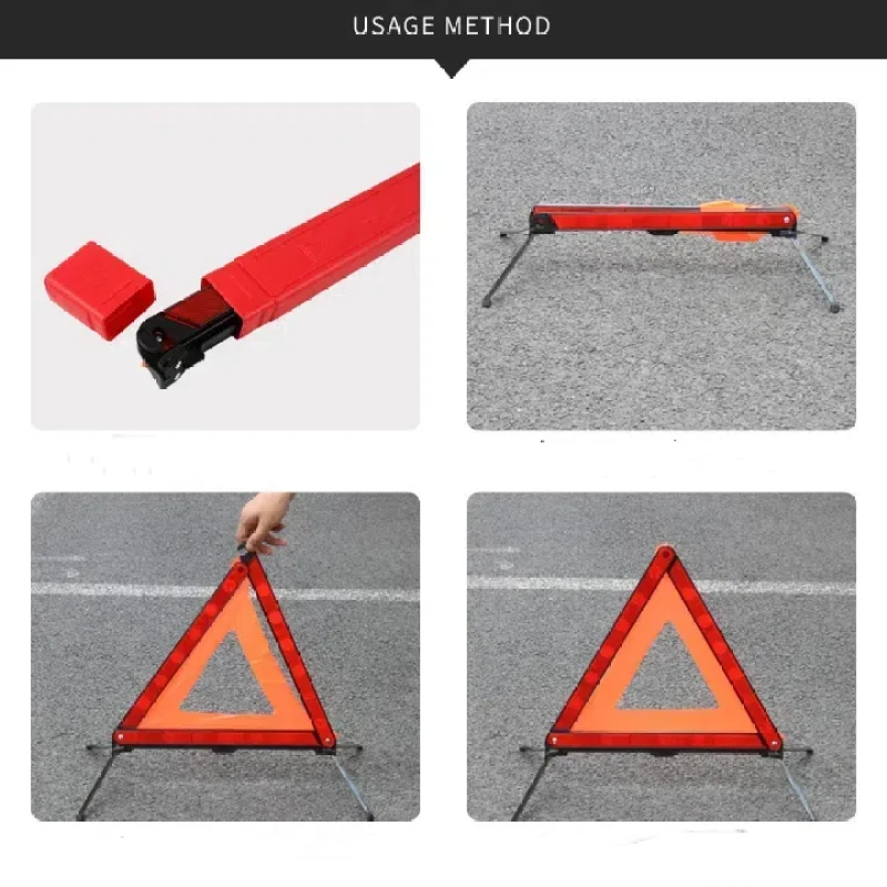 Car Tripod Warning Traffic Reflective Sign Emergency Parking Reminder Sign Tripod Vehicle Car Reflective Bracket Emergency Stop