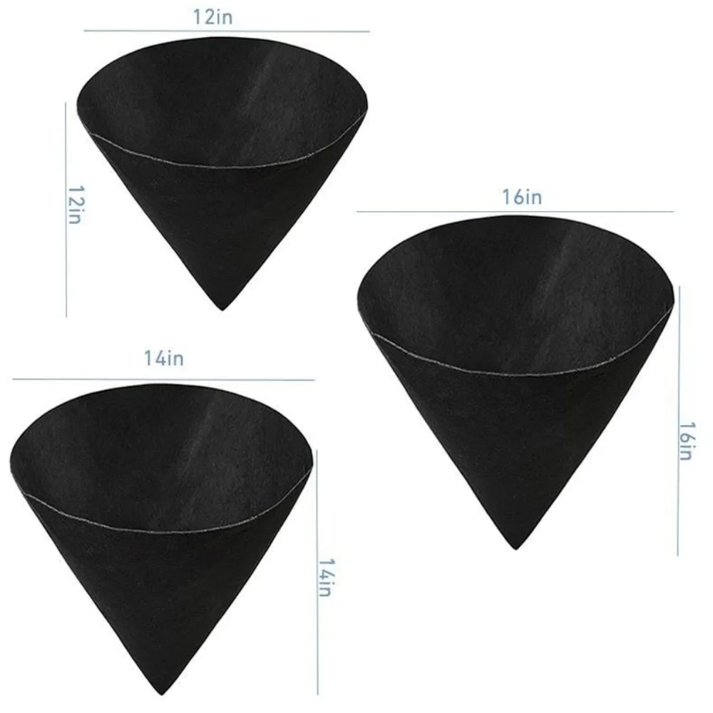 3 قطعة بطانات متينة قابلة للتنفس على شكل مخروطي أسود قابلة لإعادة الاستخدام سلة زارع بطانات صديقة للبيئة ورأى البستنة الحصير تعزيز النمو