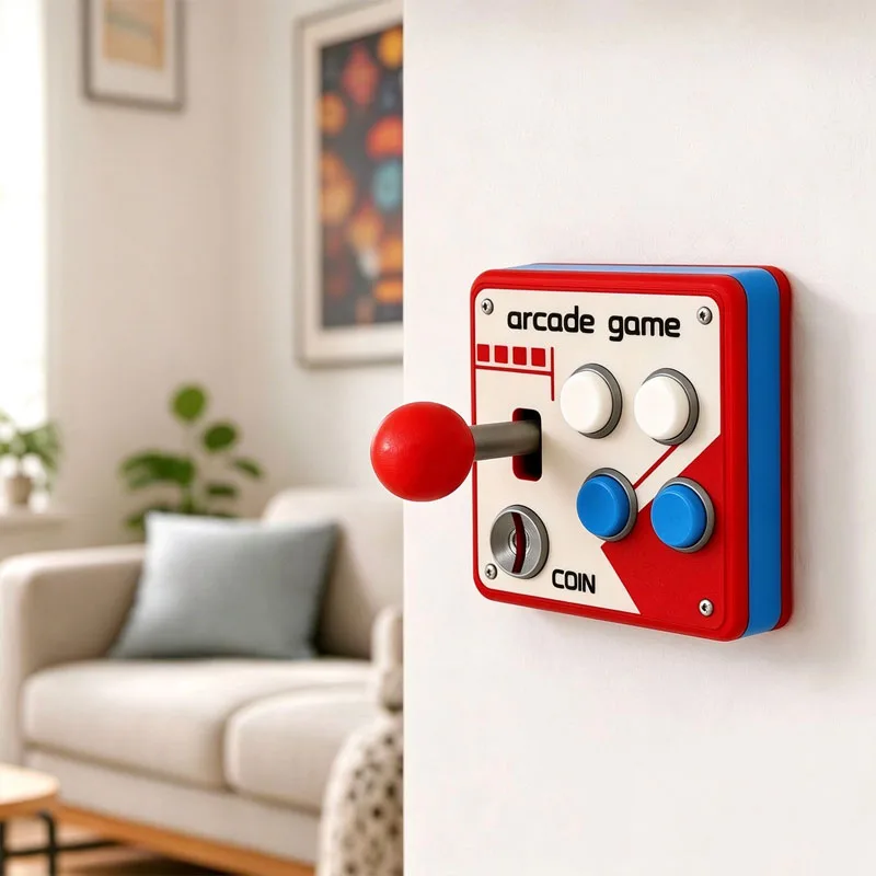 Retro Arcade Game Console Joystick 3D Printed 86 Type Light Switch Plate Cover Room Wall Decor Protective Funny Gifts