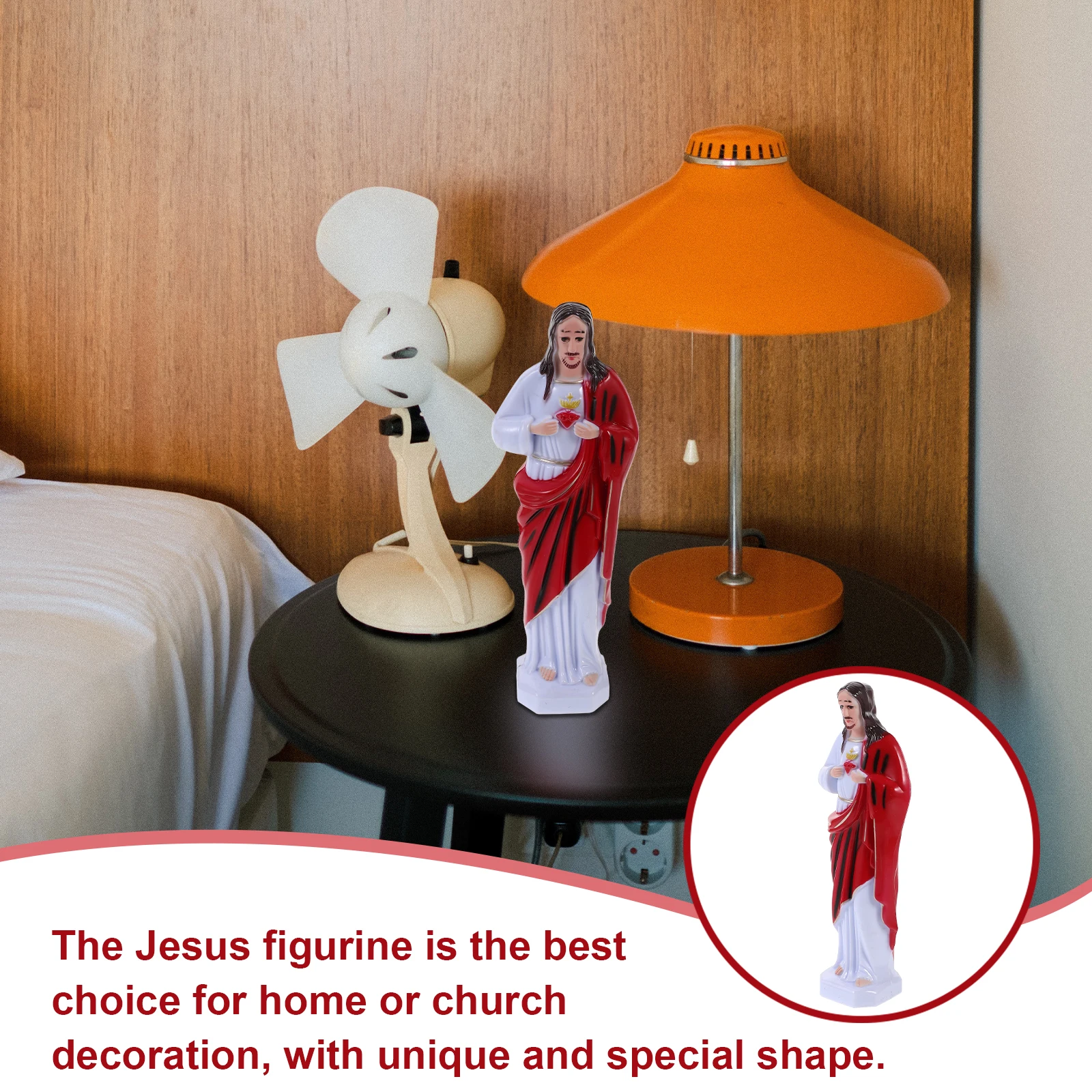 

Holy Jesus Statue Unique Shape Desktop Ornament Religious Decoration for Church Home Office Jesus Statue