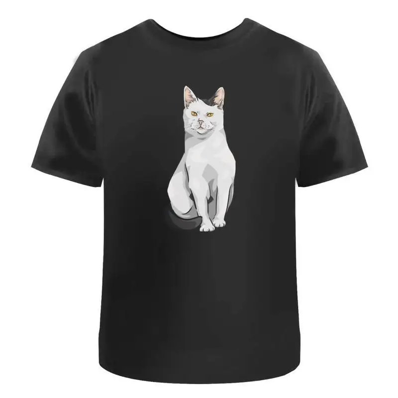 

Черно-белая хлопковая футболка Cat Ta030620