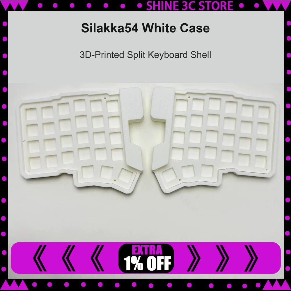 Silakka54 Split Mechanical Keyboard 3D Printed Case Shell Left and Right Set