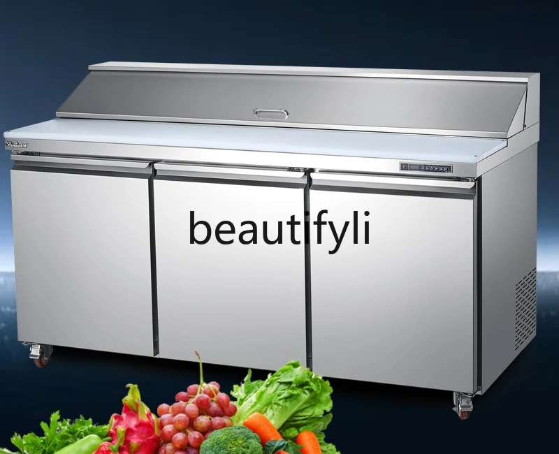 

Stainless Steel Refrigerated Noodle Vegetable Fruit Salad Cabinet Frost-Free Commercial Equipment