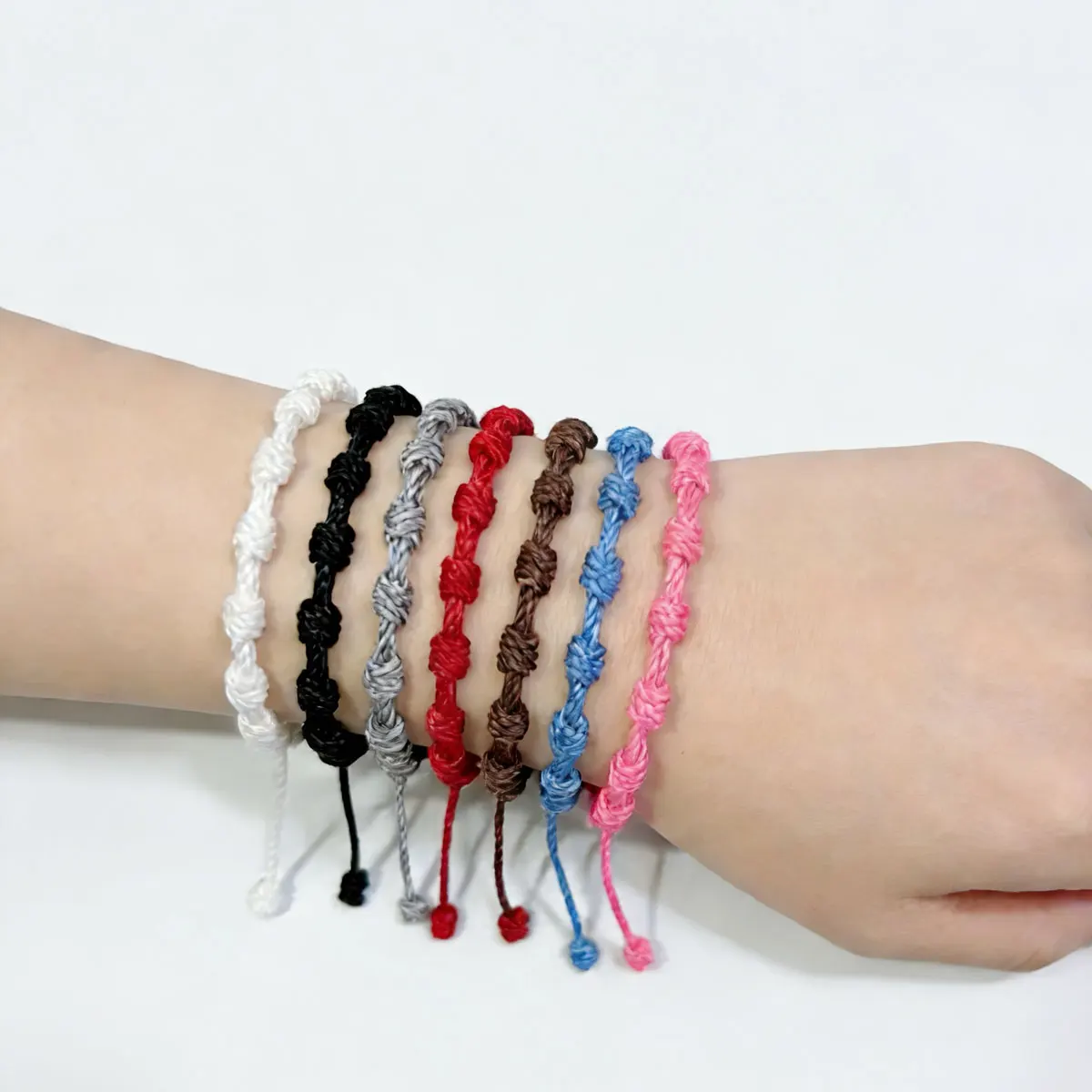 Multi-Color Cross 10 Knot Bracelet 1-Piece Set Fashionable Adjustable Daily Wear for Men And Women