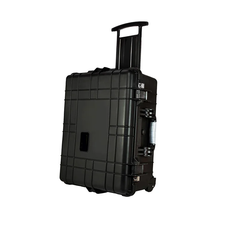 Heavy Duty Hard Plastic Rolling Tool Case With Wheels Pull Rod, Model 1560 Portable Storage Carrying Box With Inner Liner