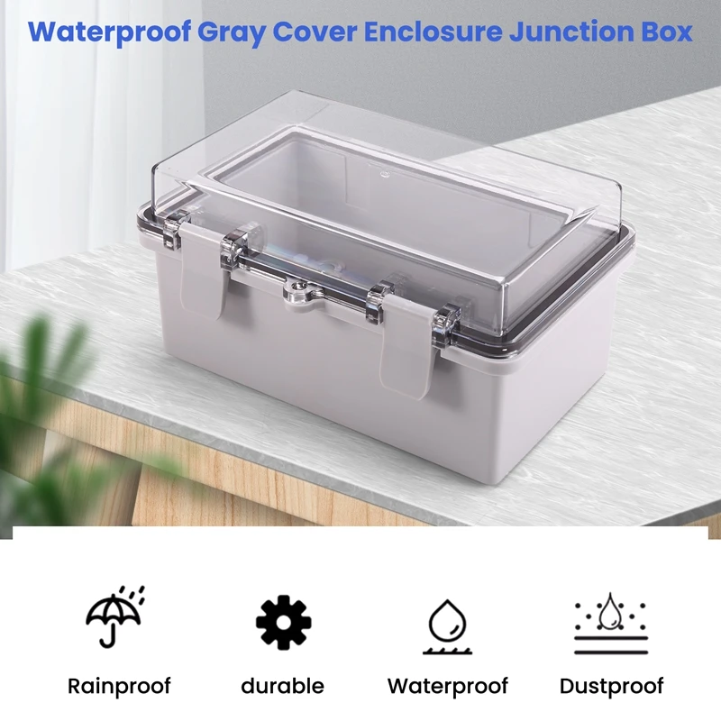 Waterproof Gray Cover Enclosure Junction Box ABS Plastic Outdoor Waterproof Electrical Boxjunction Box 210X130x110mm