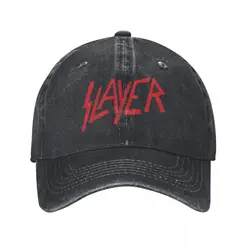 Vintage Slayer Logo Czapka z daszkiem dla mężczyzn Kobiety Distressed Denim Washed Snapback Hat Heavy Metal Outdoor Running Golf Caps Hat