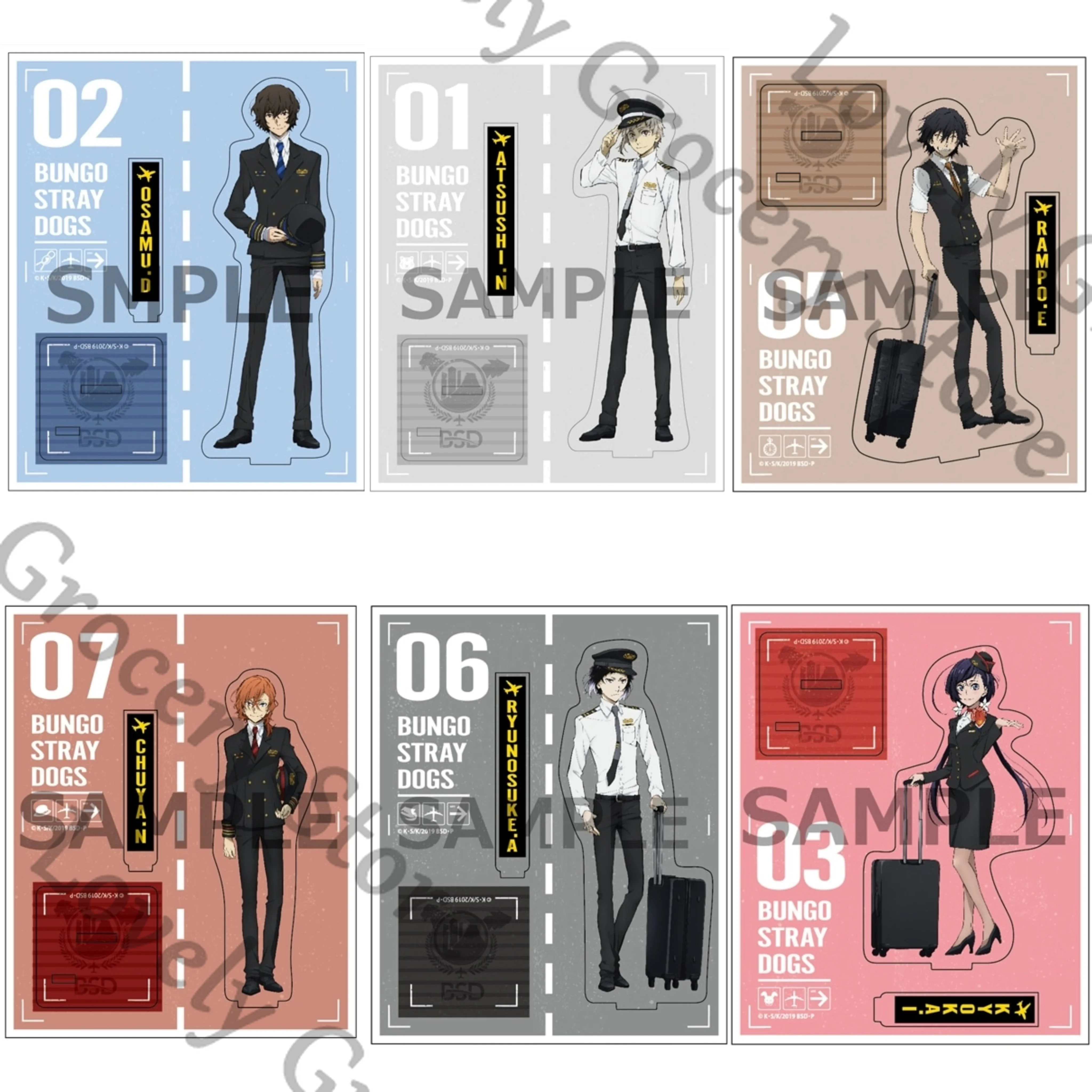 

Anime Bungo Stray Dogs Dazai Osamu Nakajima Atsushi Nakahara Chuya Ryunosuke Akutagawa Cosplay Cartoon Acrylic Standing Sign