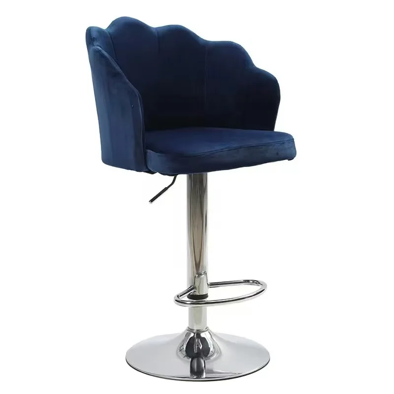

Light Luxury Modern Simple Home Bar Chair Lifting Rotating Front Desk High Chair Velvet Bar Chair