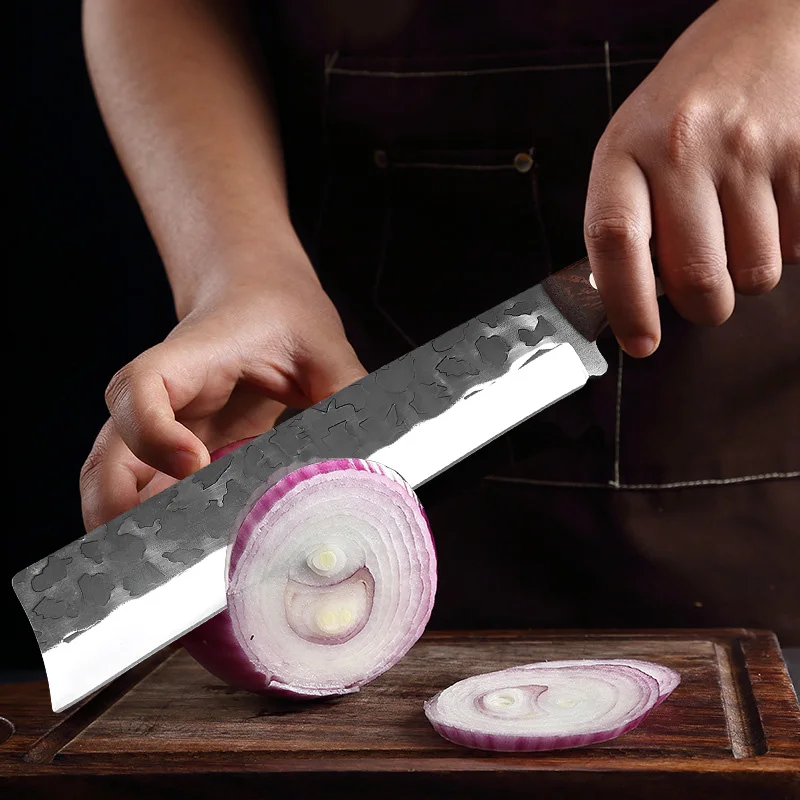 Heavy Knife Chef Cleaver Meat Chop Bone Vegetables Butcher Knife Slaughter Slicing Utility Knife Hand Forge Blade Kitchen Knives