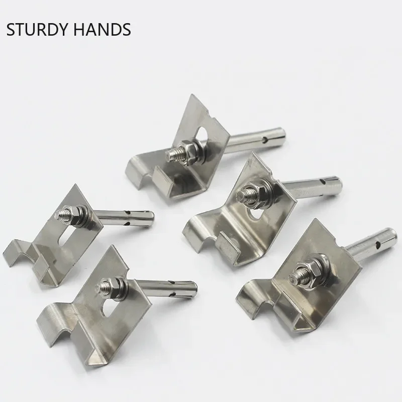 Stainless Steel Tile Dry Hook Double Bend Pendant Marble Curtain Wall Hanging Fixed Hardware Fastener Hook Hanging Piece 50 Pcs