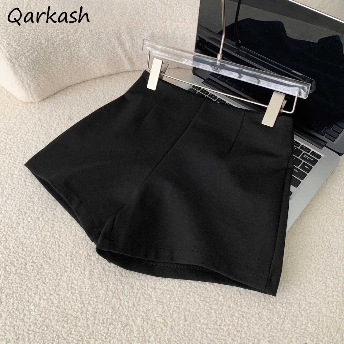 Slim Casual Shorts Women Zipper-fly High Waist Trousers Hot Girls Y2K Temper Stylish Spring Summer All-match Breathable Solid