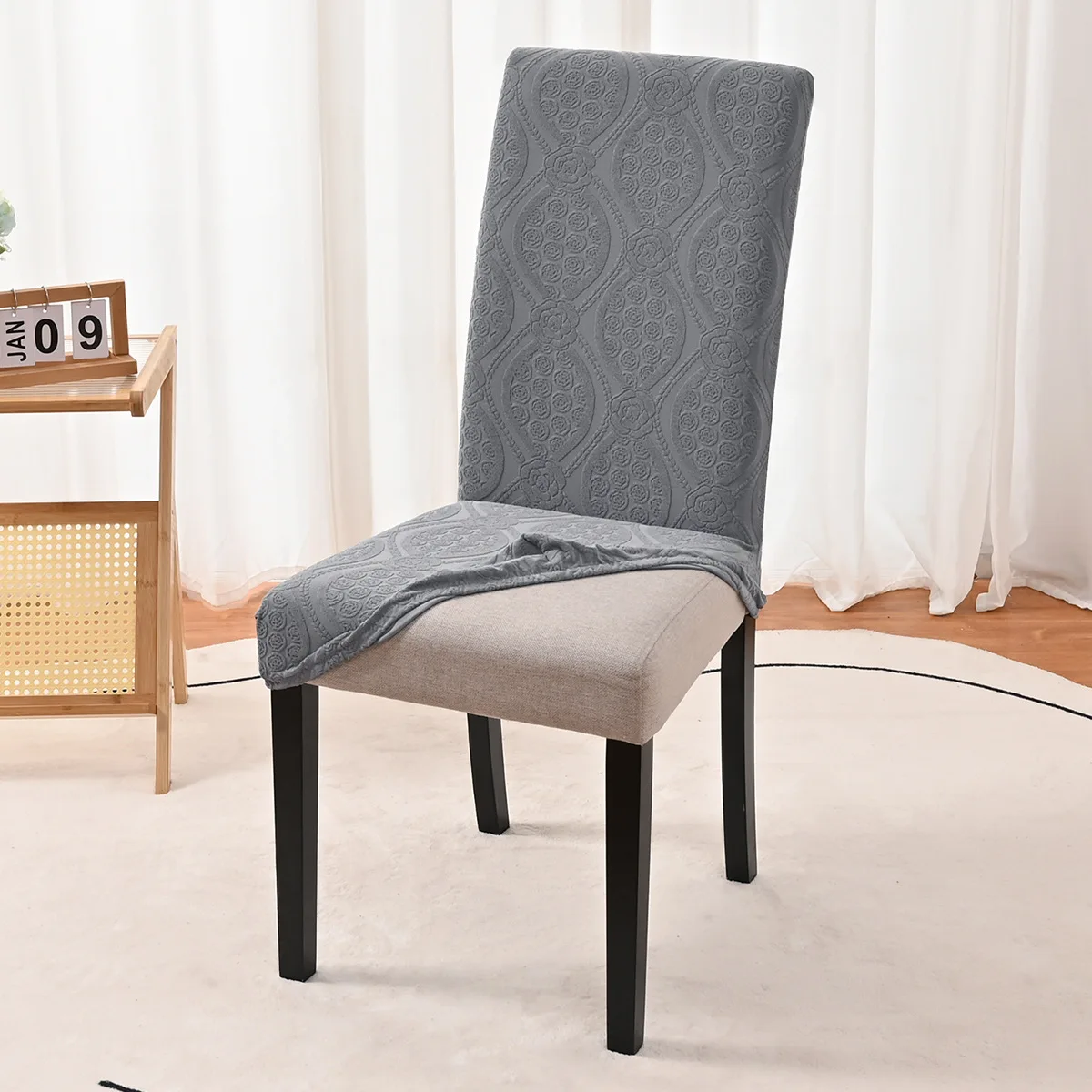 ديكور المنزل غطاء كرسي جاكار لغرفة الطعام مأدبة الزفاف بسط كرسي حامي كرسي الغلاف قابل للغسل سهلة الرعاية 2026 #3