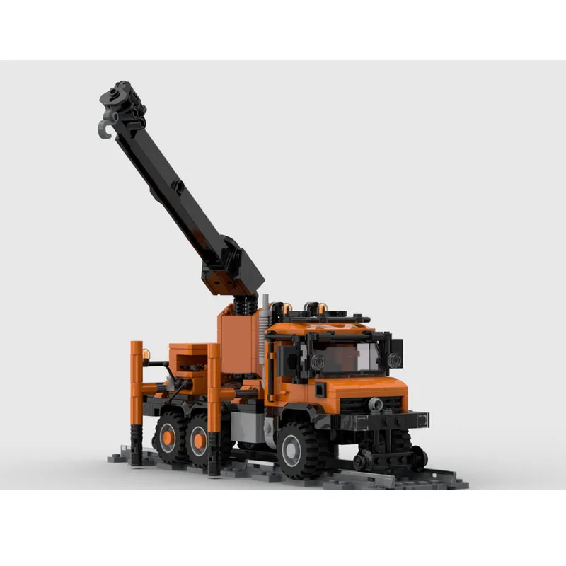 

MOC-258943 City Traffic Road Railway Crane Truck Building Block Model, 441 Parts, Boys Children's Birthday Christmas Toy Gift