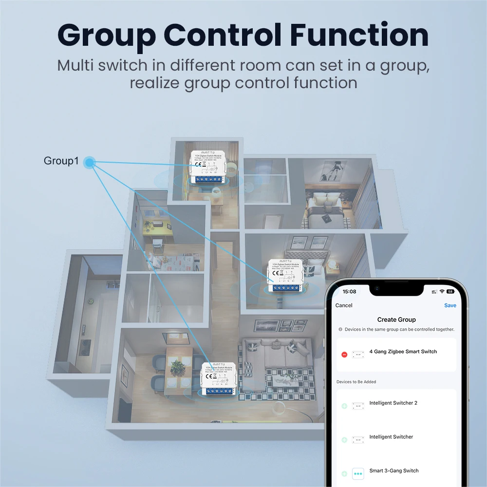 AVATTO Tuya ZigBee Smart Switch DIY Module Timer Relay Automation Smart Life APP Remote Control Work With Alexa Google Home