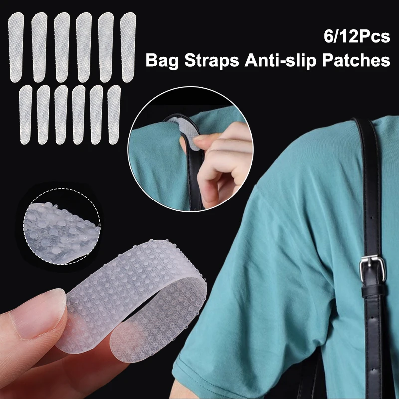

6/12 шт. прозрачные противоскользящие силиконовые нашивки для ремней для сумок, удобный прочный многоразовый рюкзак, нескользящая накладная накладка