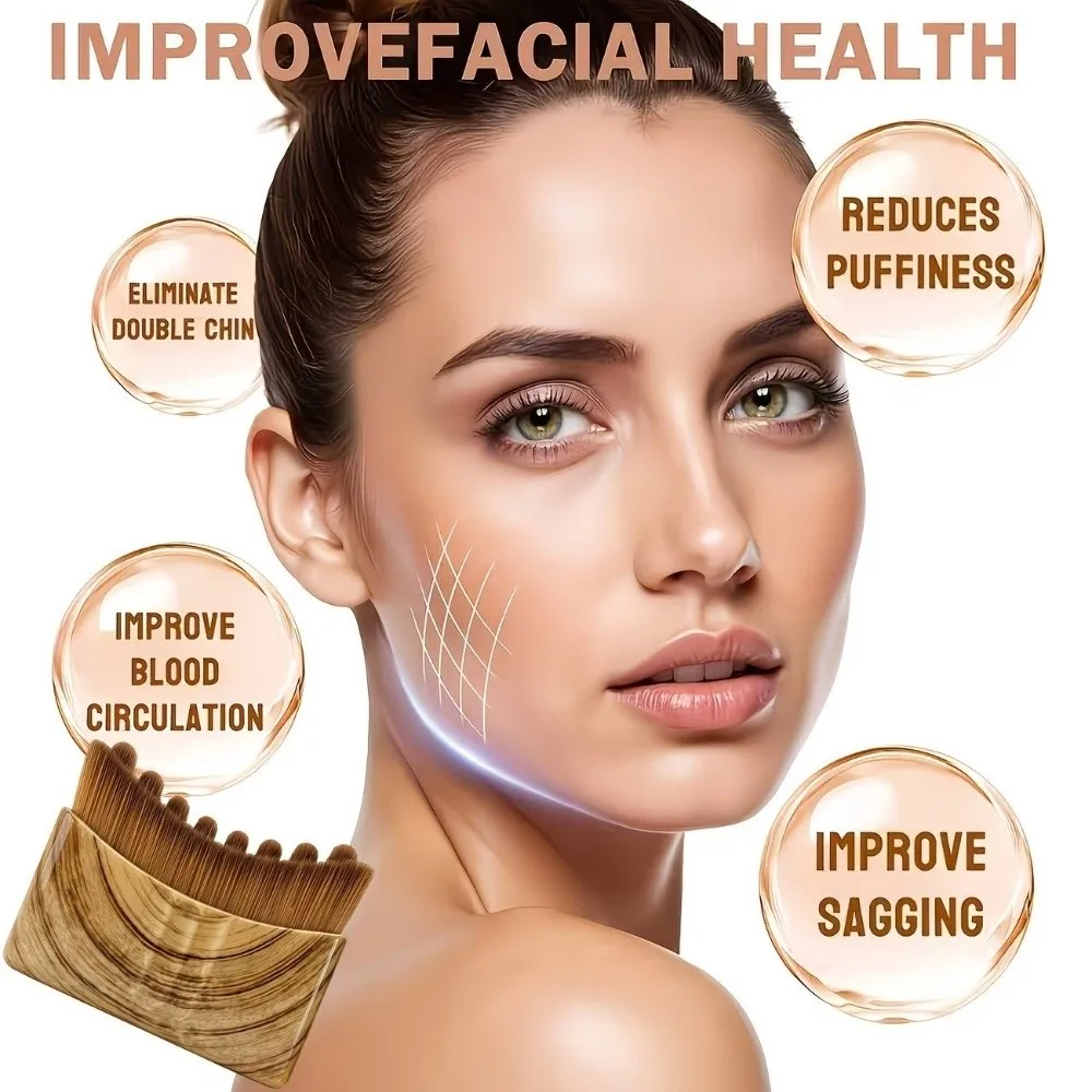 Leopard Print Lymphatic Contour Face Brush With Storage Box Square Shape Lymphatic Drainage Face Brush Reduce Puffiness