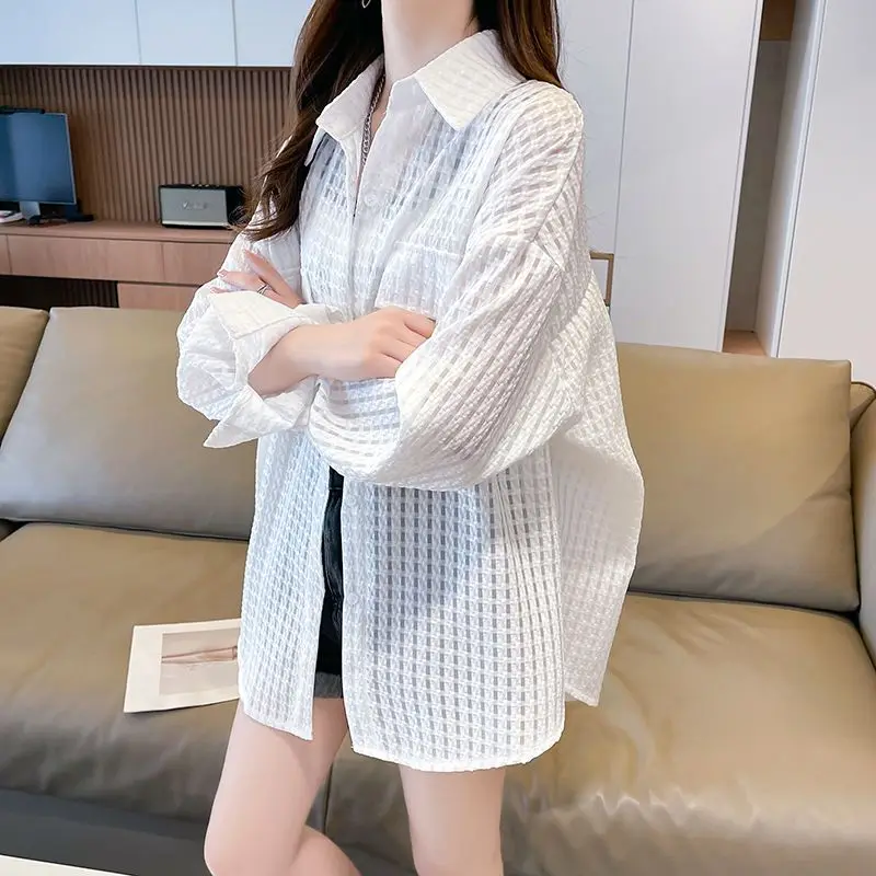 カーディガン 薄手ジャケット 夏 大きいサイズ 新しい韓国風 ゆったりシフォンシャツ