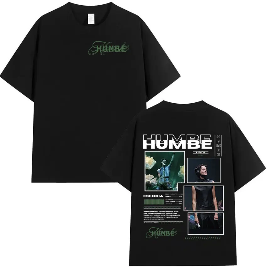 

Singer Humbe Esencia Tour 2025, футболки с графикой альбома, мужские футболки в стиле хип-хоп, готическая футболка с короткими рукавами, модные хлопковые футболки большого размера