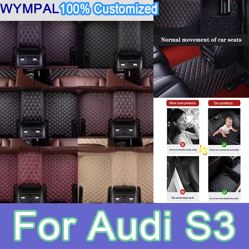 

Luxury Car Floor Mats For Audi S3 2019 2018 2017 2016 2015 Waterproof Car Carpet Car Styling Custom Interior Car Mat Accessories